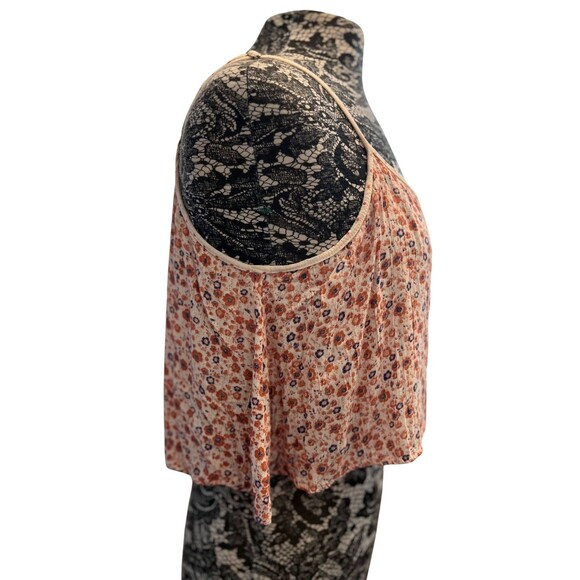 NWOT Fisherman's Daughter Floral Crop Top Tank‎ Strappy Orange Blue Boho Flowy M - Picture 10 of 13